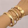 Hot-selling multi-layer line winding geometric opening bracelet set punk wave beaded bracelet