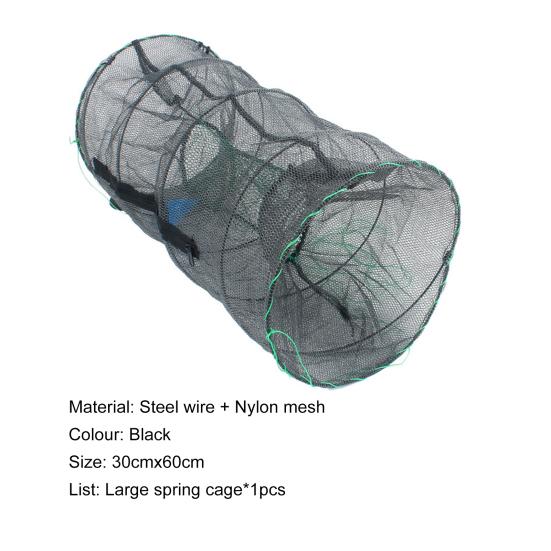 Large Automatic Folding Portable Fishing Net Trap Zipper Bait Spring Cage for Shrimp