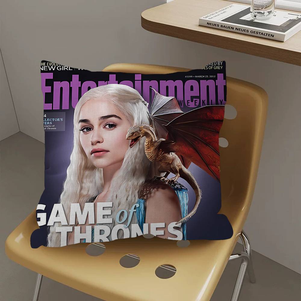 E-Emilia C-Clarke Cushion Cover Car Throw Pillow Case For Sofa Car Christmas Gift 40x40cm 45x45cm