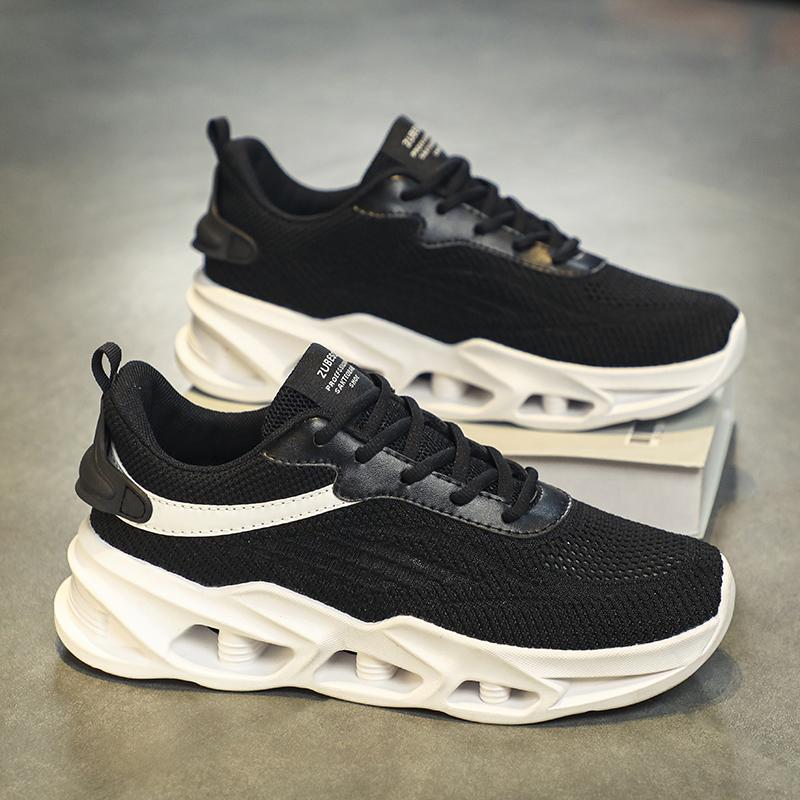 

Men s shoes summer 2024 new mesh breathable non-slip shock-absorbing fly-woven mesh shoes youth leisure sports dad shoes 44 чорний