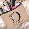 Personalized Linen Makeup Bag Able Women's Travel Shopping Beauty Portable Single Party Decoration Gift
