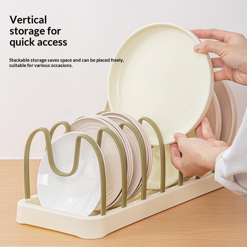 Adjustable Plate and Tableware Holder Multi Functional Storage Rack for Compact Kitchens