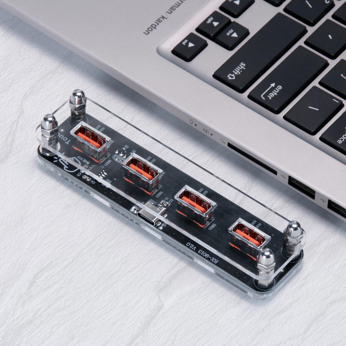 Four-Port Transparent Acrylic USB Power Strip