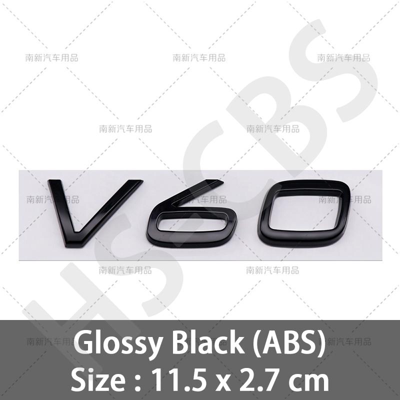 Gloosy V40 V50 V60 V90 Emblem Trunk Label Car Stickers For Volvo Accessories Rear Trunk Logo Displacement Decal Car Styling
