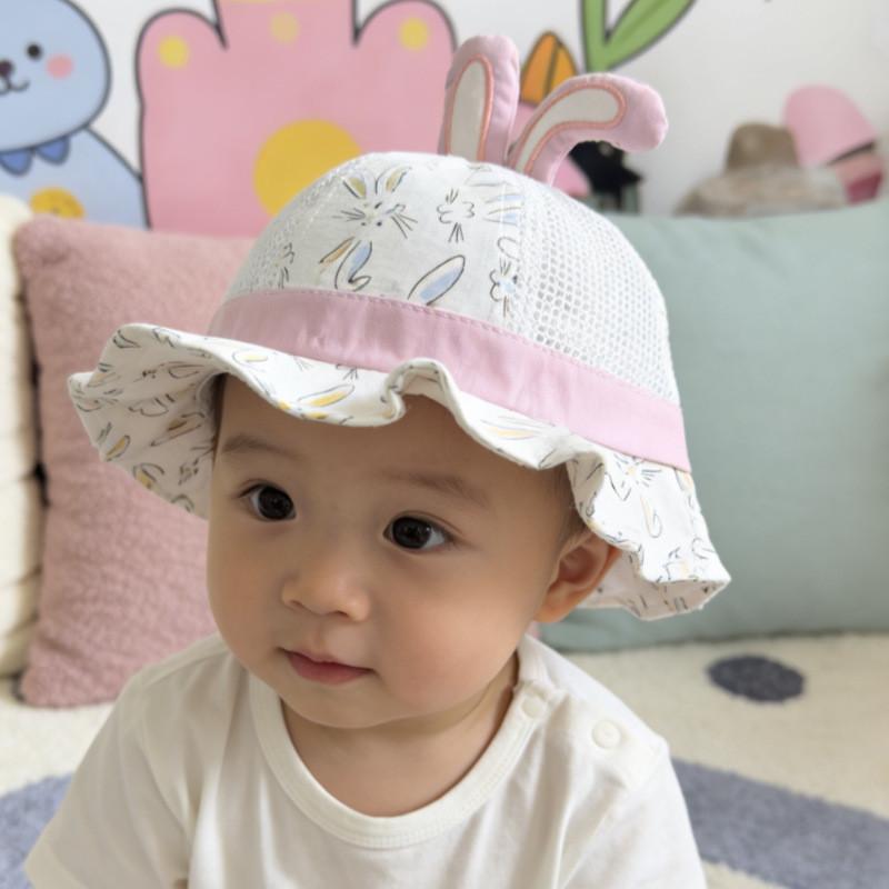 Baby Spring Summer Cotton Bunny Farmer Hat With Sun Protection For Toddlers