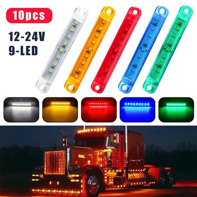 10Pcs 12v 24v 9SMD LED Side Marker Brake Indicator Lamp Warning Tail Light Clearance Trailer Car Bus UTE Truck Lorry Caravan