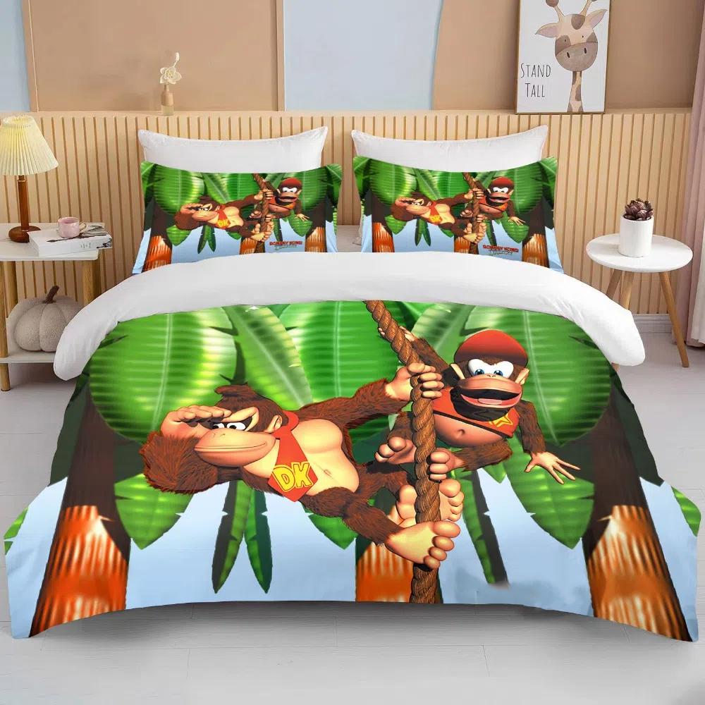 

Мультяшная обезьяна 2/3 предмета набор для спальни Детский подарок Подросткам взрослым Микрофибра двуспальная кровать Односпальная кровать Пододеяльник на молнии 90x200cm