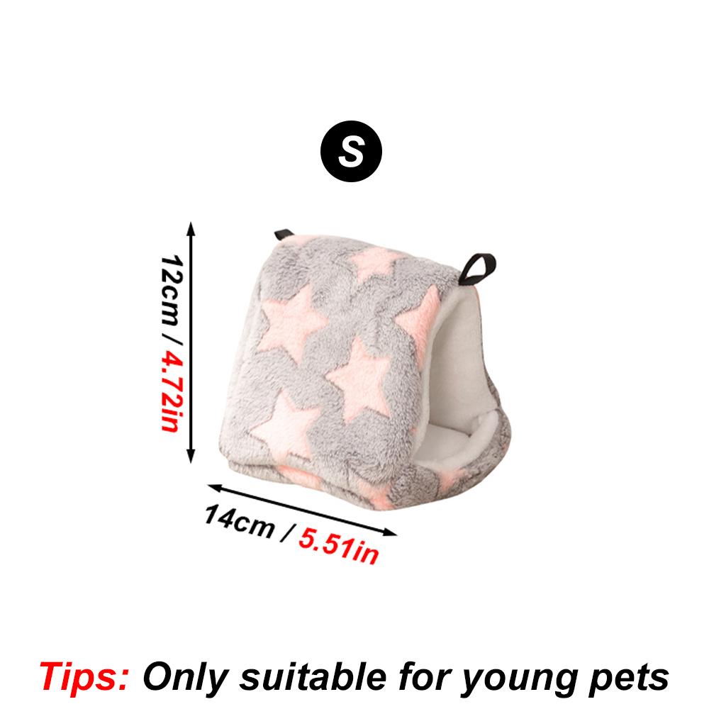 1 Stk. Niedlicher Druck Haustier Vogel Papageienkäfige Warme Plüsch Hängematte Hütte Zelt Bett Hängende Höhle zum Schlafen und Brüten Vogelzubehör