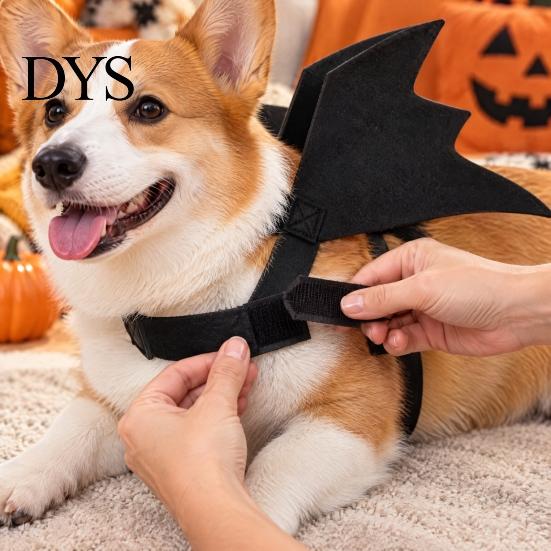Pet Costume for Party Halloween Bat Wings Costume, Felt Black Harness Small Dogs Cats, Funny Dress Up Apparel Cosplay Parties And Holiday Decoration