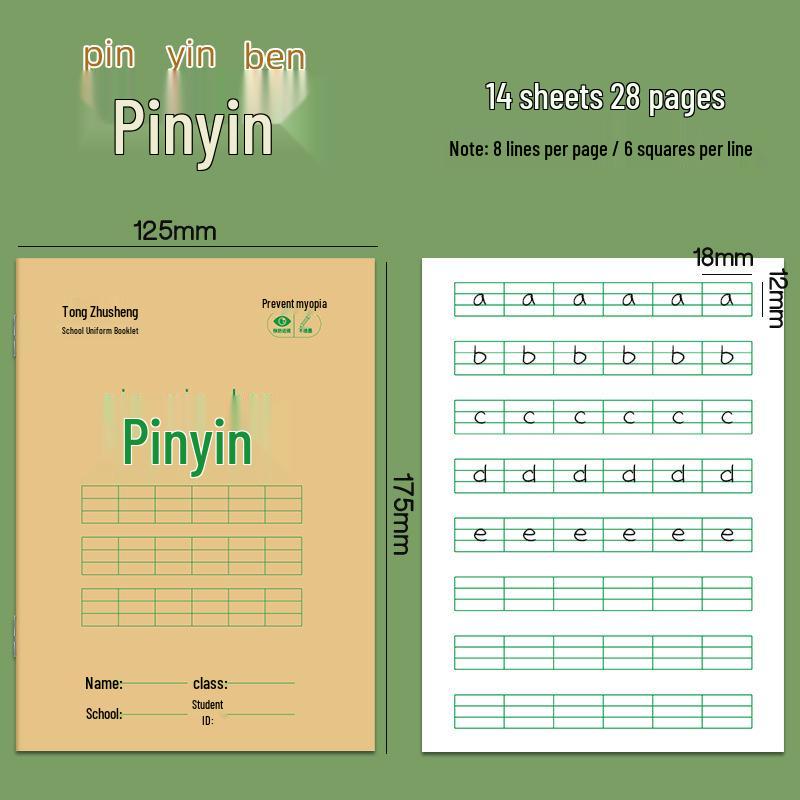 Primary School Pinyin Calligraphy Workbook: Field Character Practice for Kindergarten and Beyond