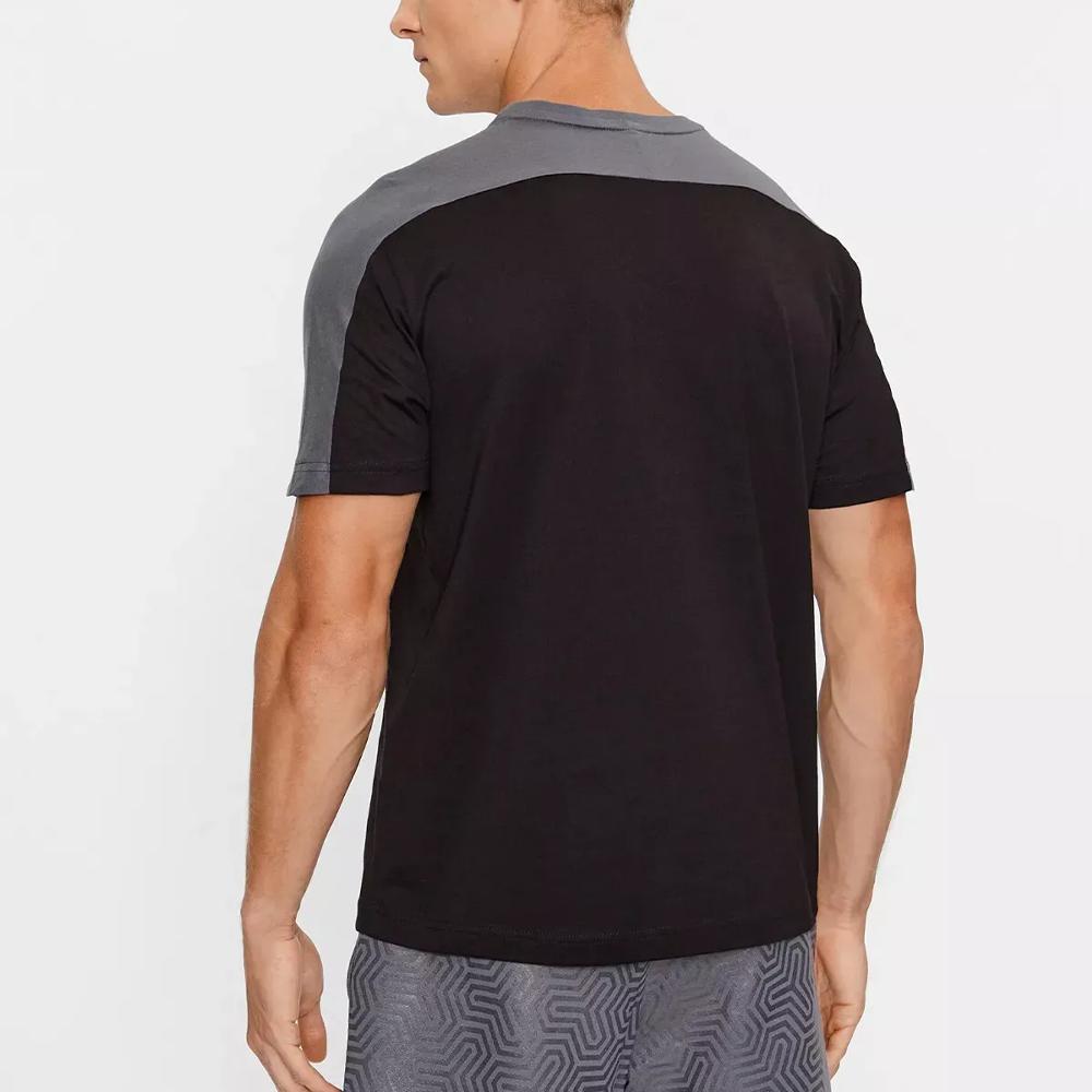 Emporio Armani EA7 Letter Patch Crew Neck Straight Fit Short Sleeve T-Shirt Men Tops Black 6RPT15-PJ02Z-11200
