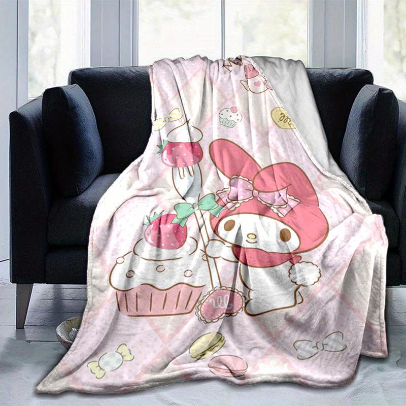 1pc, Sanrio My Melody Home Decor Flannel Blanket: Perfect Gift for Bedroom, Living Room, Travel, Camping, Car, Beach, Office Naps, Ideal Sofa Cover, O