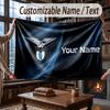 Custom Name Flannel Throw Blanket Lazio FC Pattern Warm Home Decoration