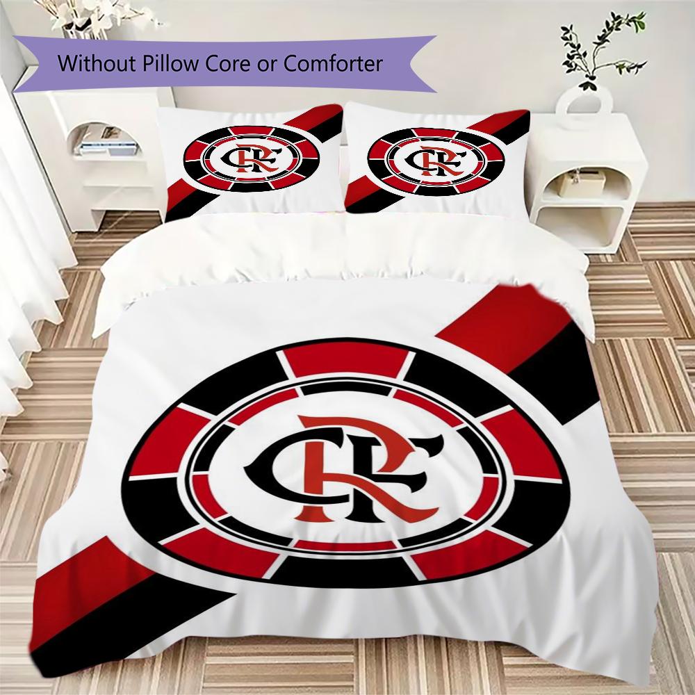 CR Flamengo Pattern Bedding Uilt Set Uilt Cover Pillowcase Home Decoration Birthday Gift (1 * Duvet Cover + 2 * Pillowcase Without Core)
