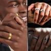 Cross-border Hot Sale Square Hammered Texture Ring Set: Simple Daily Commute & Outdoor Sports Finger Rings