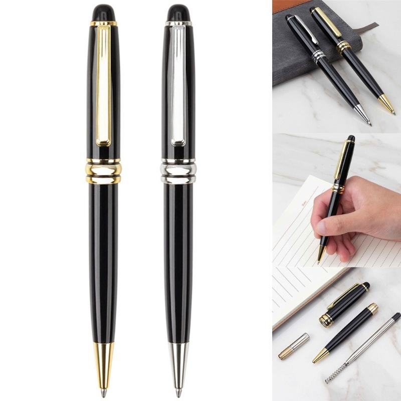 6x Black Ink Ballpoint Pen Journaling Pen Smooth Writing Pen Metal Signature Pen Stationery Supplies for Writing