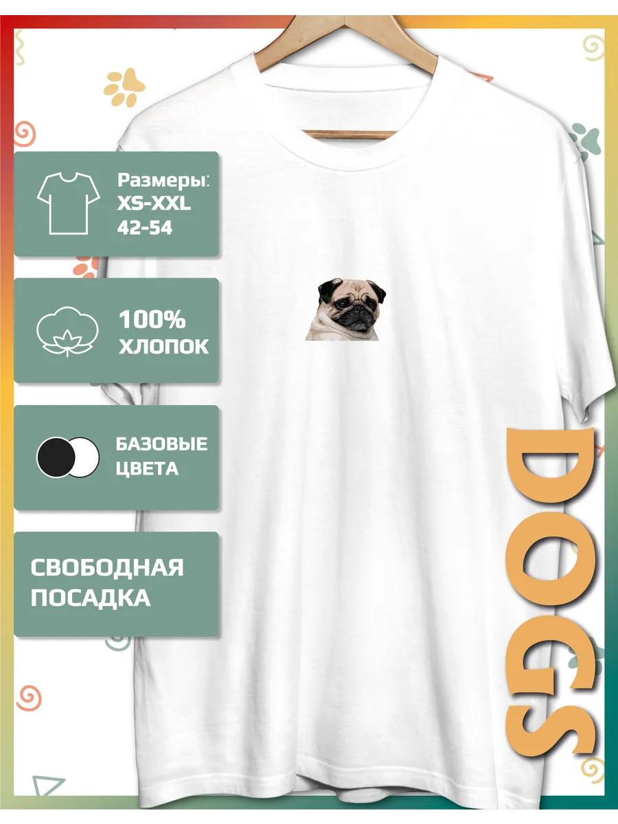 Футболка с принтом мопса S