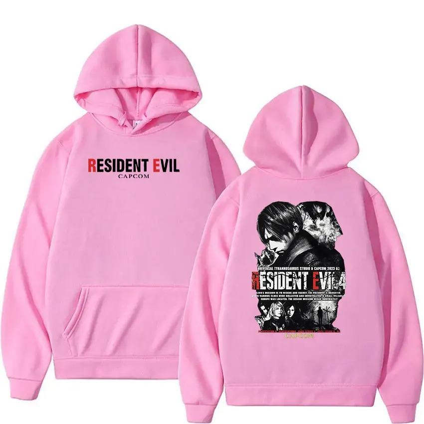 2026 CAPCOM Juego Resident Evil 4 Sudadera con Capucha Estampada para Hombre Vintage Manga Larga Pulóver Sudadera Moda Polar Oversize con Capucha Streetwear