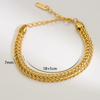Hip Hop Cuban Bracelet Gold Plated V Type Double Row Men's Personality Light Luxury Versatile Style Retro