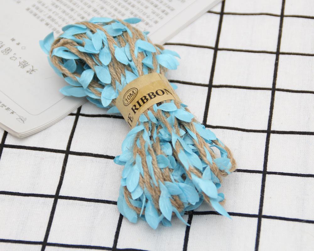 10M Simulation Green Leaves Weaving Hemp Rope DIY Wedding Birthday Wedding Decoration Rattan Gift Bouquet Packaging Rope