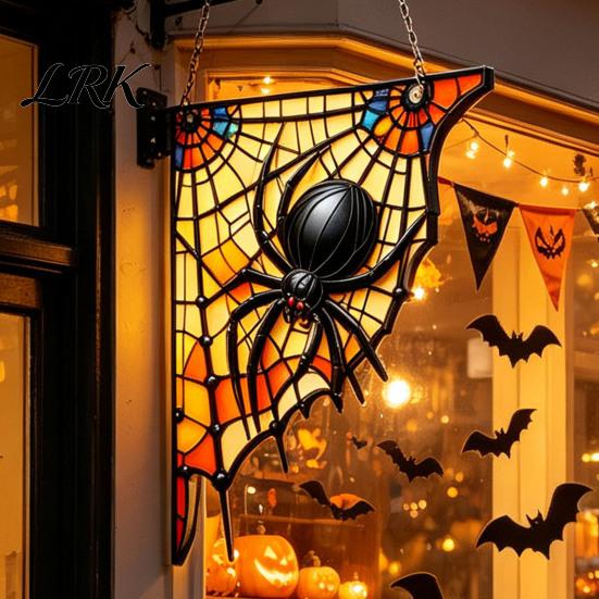 90 Degree Corner Wall Accents 3D Spider Web Halloween Decor, Acrylic Hanging Ornament Durable Holiday Ornaments with Dimensional Effect, Spooky Party