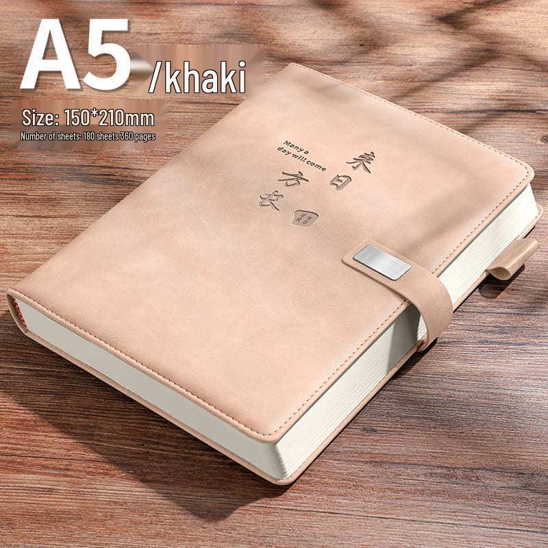 A5 Retro Leather Notebook: Simple Korean Style Diary for Business Meetings and Students
