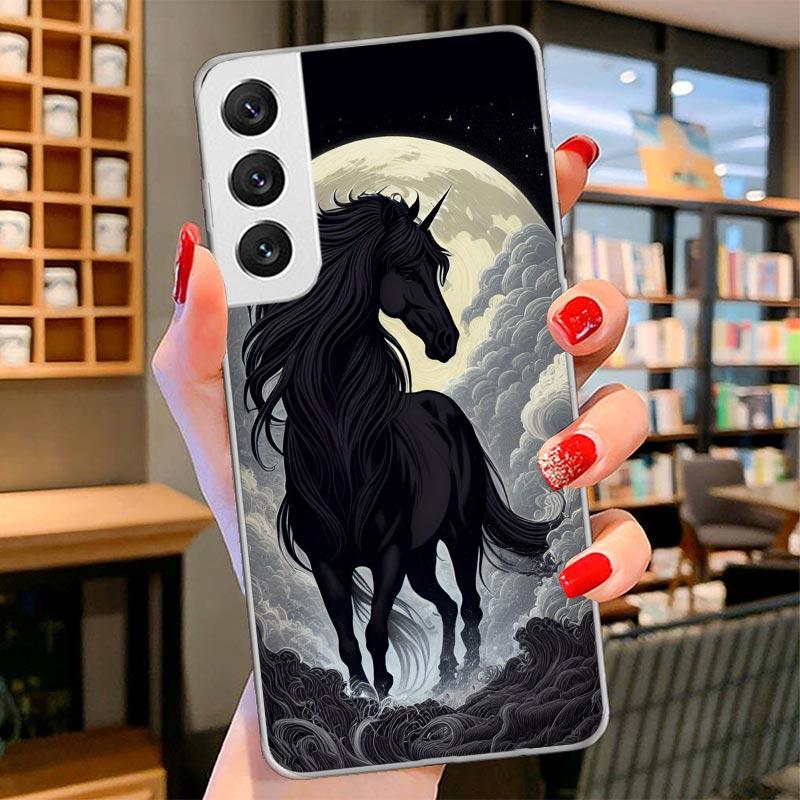 

Animal Black Horse Cover Phone Case For Samsung Galaxy S26 S25 Edge S24 Ultra S23 S22 Plus S21 S20 FE Soft Fundas Shell Galaxy S Samsung S25 Plus