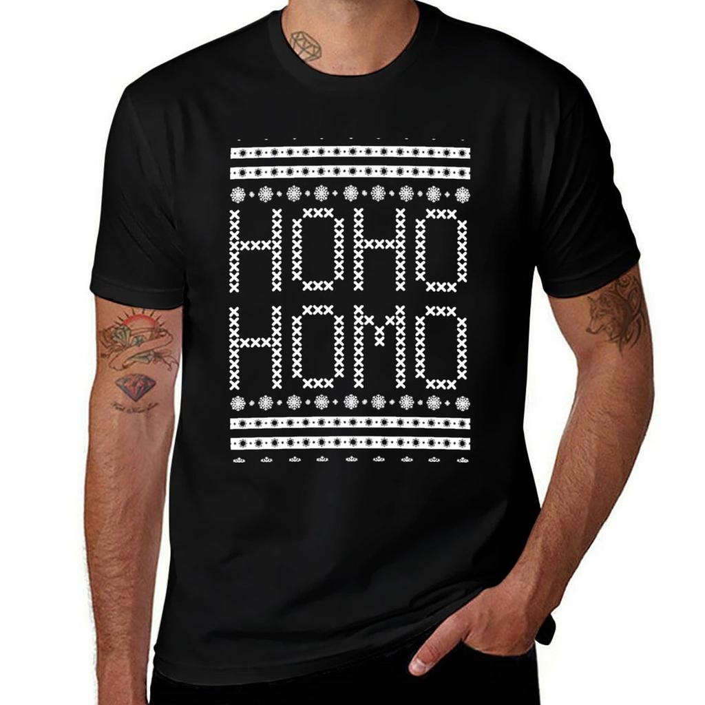 Ho Ho Homo Christmas Sweater Tshirt Water Resistant Casual Tshirt