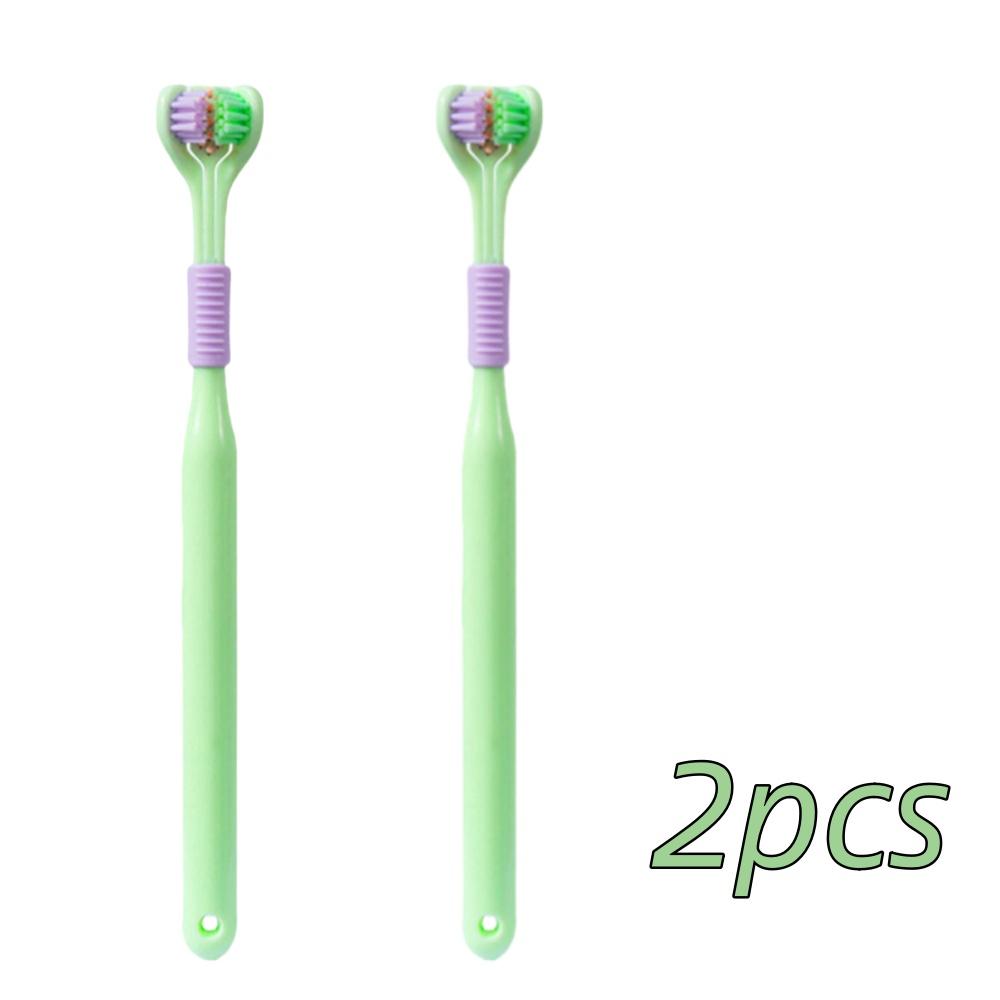 4pcs Soft Bristle 3-sided Toothbrush Gentle Clean Adult Teeth Brush for Complete Gum Care Autism Sensory Design Oral Health Tool
