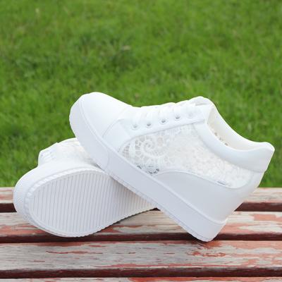 2024 Hot White Hidden Wedge Heels Sneakers Casual Shoes Woman High Platform Shoes Women's High Heels Wedges Shoes For Women