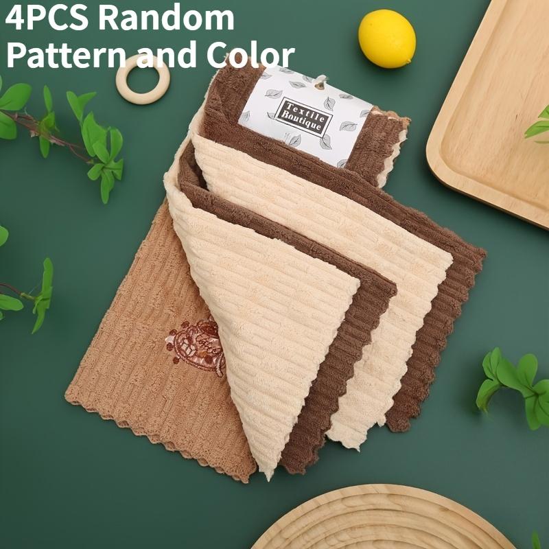 

4PCS Random Color Household Cloth, Household Cleaning Cloth, Square Kitchen Towel, Suitable for Bathroom, Kitchen, Bedroom, Etc