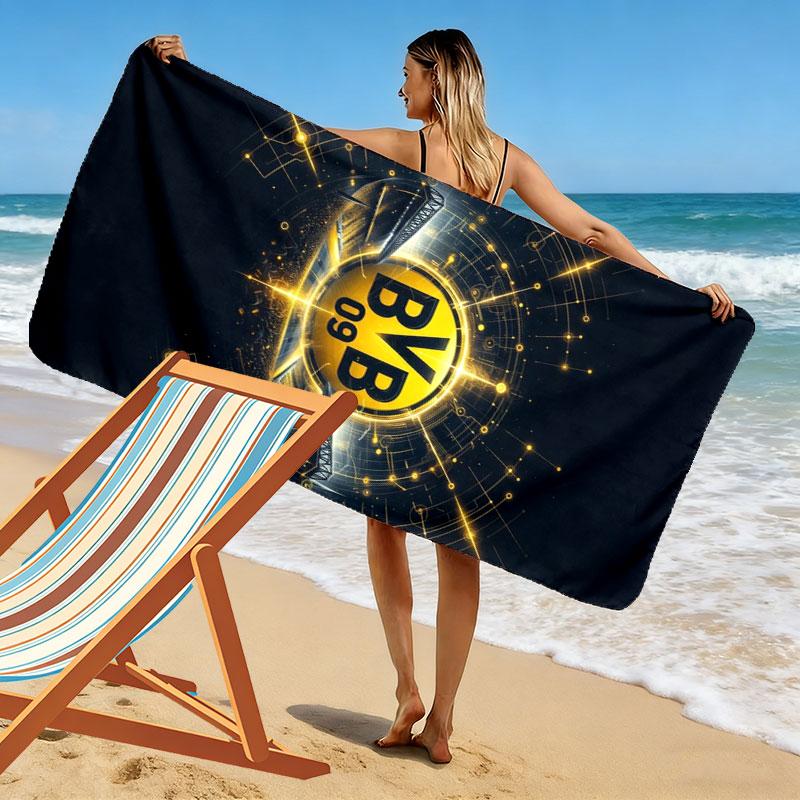 Borussia Print Beach Towel, Large Soft Quick Dry Towel for Beach Camping Swimming