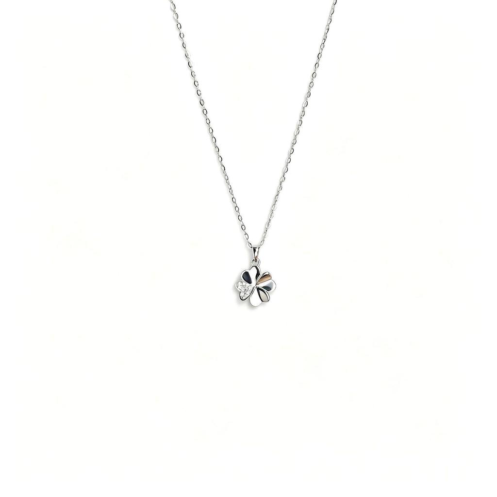S925 Sterling Silver Four-Leaf Clover Pendant Necklace - Versatile, Fashionable Gift for Her