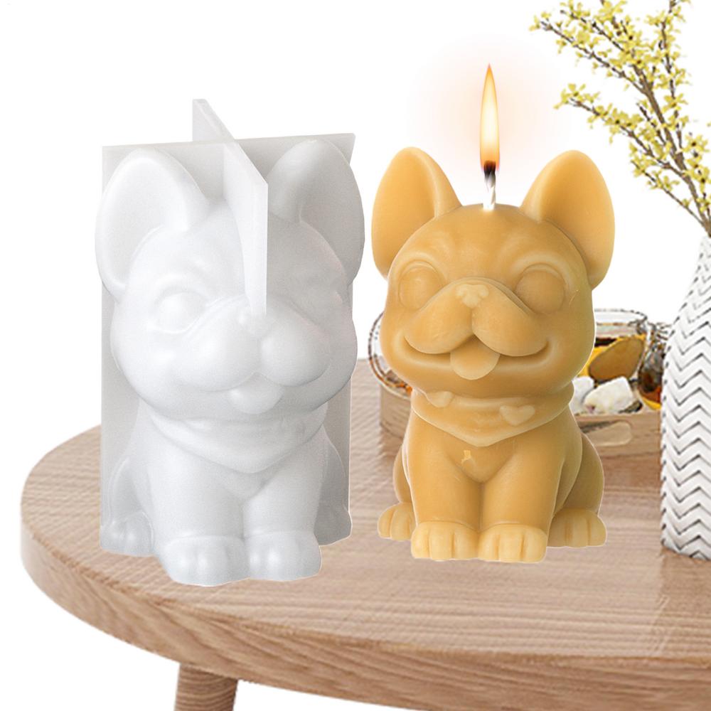 

Dog Candle Mold Home Decor Cement Moulds Silicone Table Decoration Plaster Casting Tool 3D Concrete Mould For Home Decor