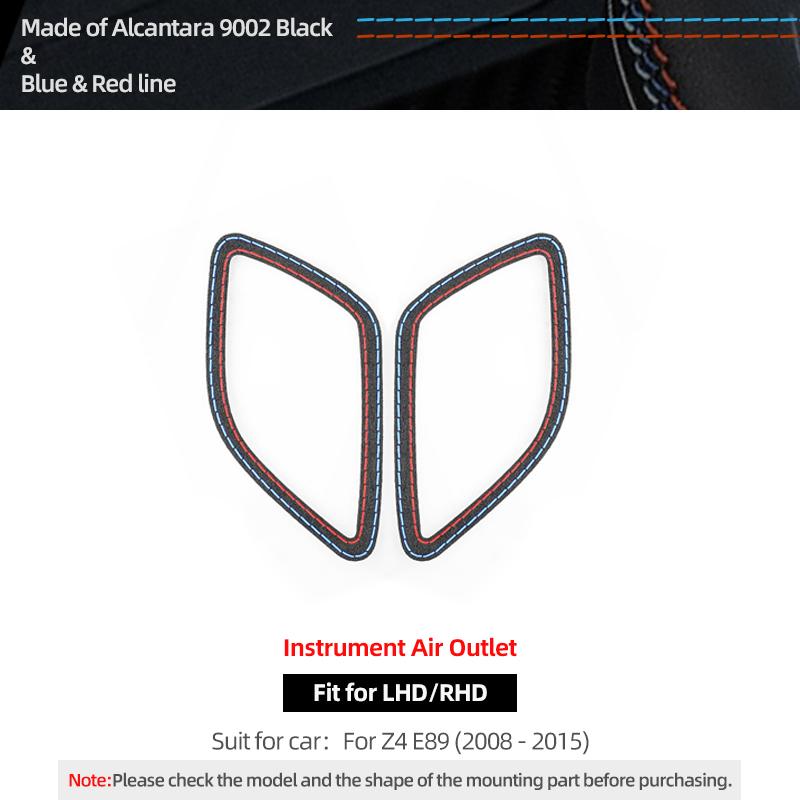 For BMW Z4 E89 2009-2016 Made of Alcantara Car Interior Dashboard Side Air Vent Outlet Panel Trim Sticker Tuning Accessories