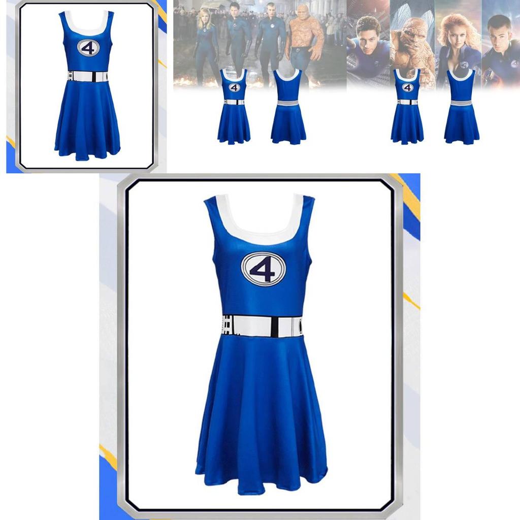 Fantastic Four Invisible Woman Costume For Halloween Cosplay With Milk Silk Fabric For Teens