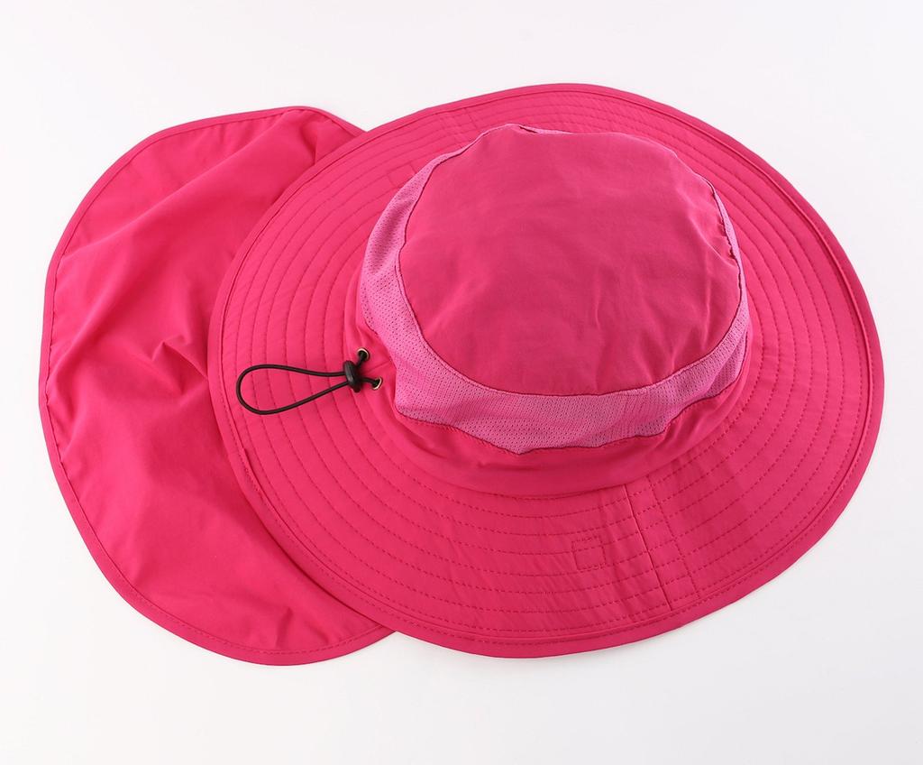 Outdoor Mesh Safari Hat with Wide Sun Farm Work UV Fishing Rose Red [Connectyle] Women's UPF50+ Brim, Protection, Hat, Protection, Gardening, Hat,