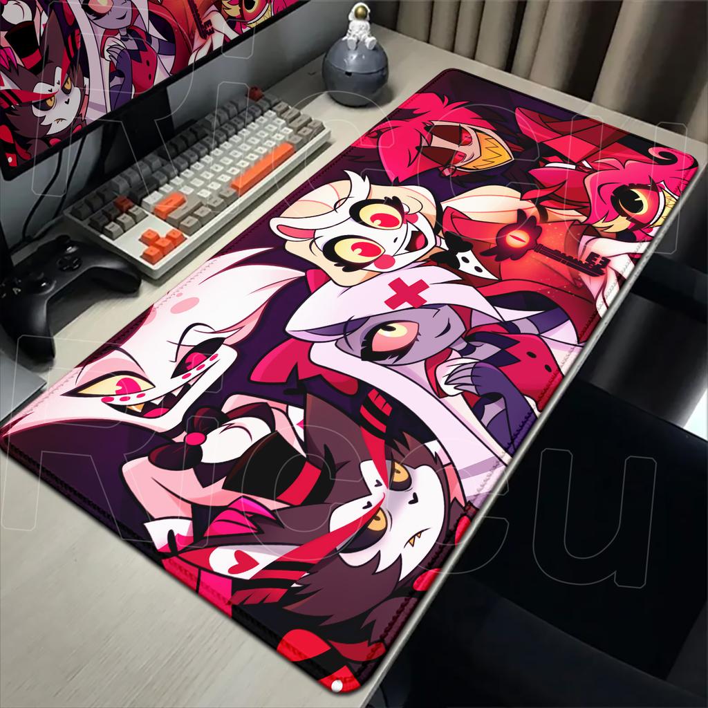 HD XXL Anime Gaming Mouse Pad Rug Hazbin Hotel 40x90cm Game Computer PC Accessories Tabletop Keyboard Pads Coaster Gamer Carpet