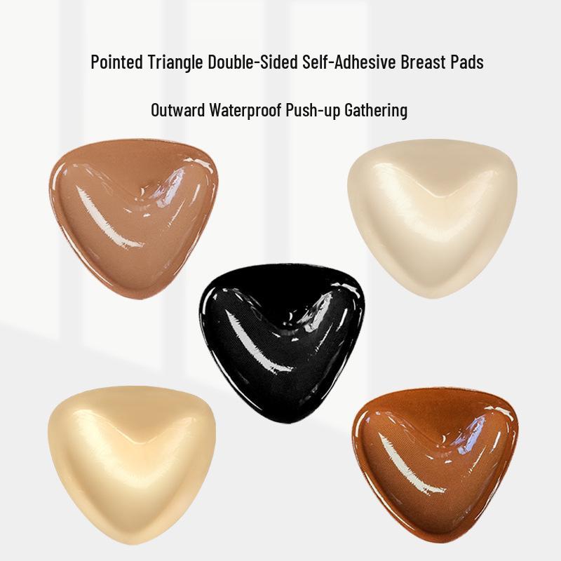 Inverted V Triangle Double-Sided Breast Pads: Adhesive, Thickened, Invisible Nipple Covers for Swimsuits.
