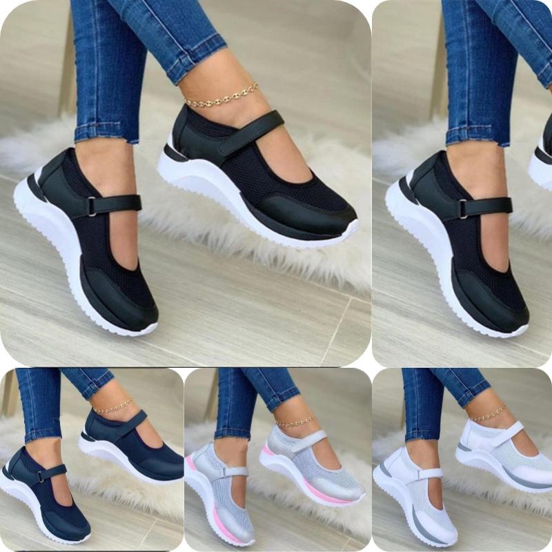 Trendy Hollow Out Women's Shoes With Magic Stickers And Thick Soles
