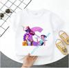 K Pop Demon Huntersd Children's Short-Sleeved Girls' Casual Shirt - Summer Pure Polyester T-Shirt with Letter A-Z Cartoon Print