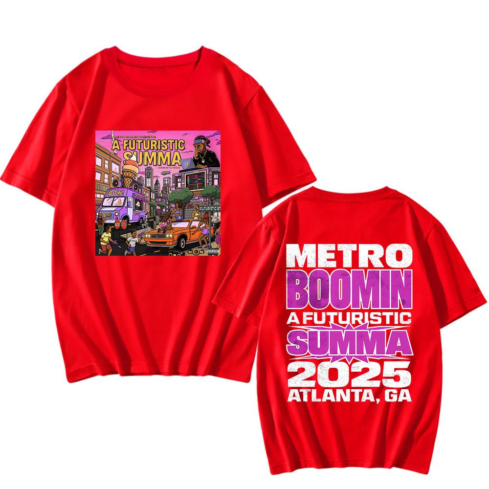 Metro Boomin A FUTURISTIC SUMMA COVER TEE Kurzarm Baumwolle Herren T-Shirt Unisex Streetwear Locker Weich Herren T-Shirt Grunge HipHop