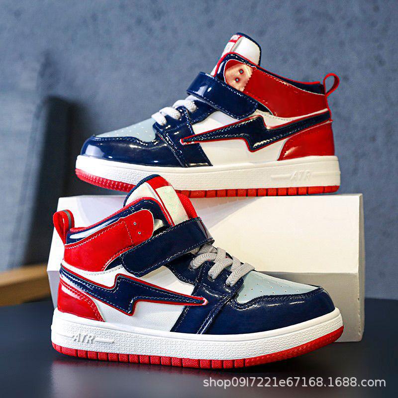 Boys' Shoes Spring and Autumn New Children's Sports Shoes Breathable Leather Surface Girls Fashion Board Shoes Trendy and Lightweight