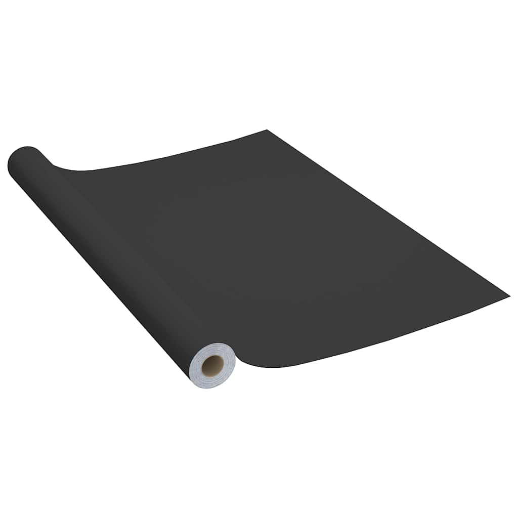 vidaXL Selbstklebende Möbelfolie Schwarz 500 x 90 cm PVC