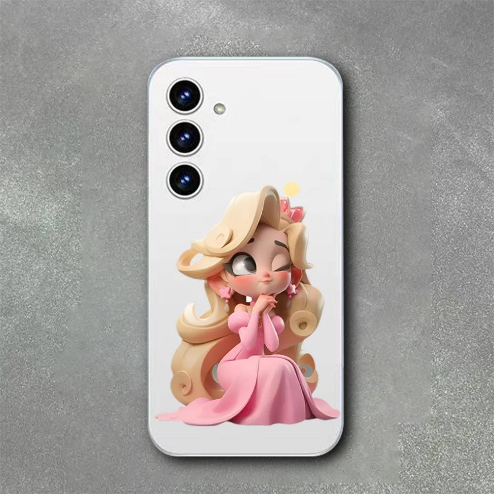 Cute Princess Phone Case For Samsung Galaxy S21 S22 S23 S24 S25ULTRA FE Ultra Plus5G A52S Transparent Cover