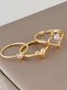 3pcs Set Cubic Zirconia Inlaid Heart Shaped Rings, Suitable For Women's Daily, Party, Date Wear, Stackable, Perfect Gift