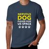 Nervous Dog Please Give Us Space Dog Training Unisex Tshirt Lightweight Basic Short Sleeve Shirt