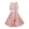 Ahalyaa Girls Rusty Rose Chanderi Foil Print Lehenga Choli With Dupatta ( 9K3 4ComKdtpdusk34Y)