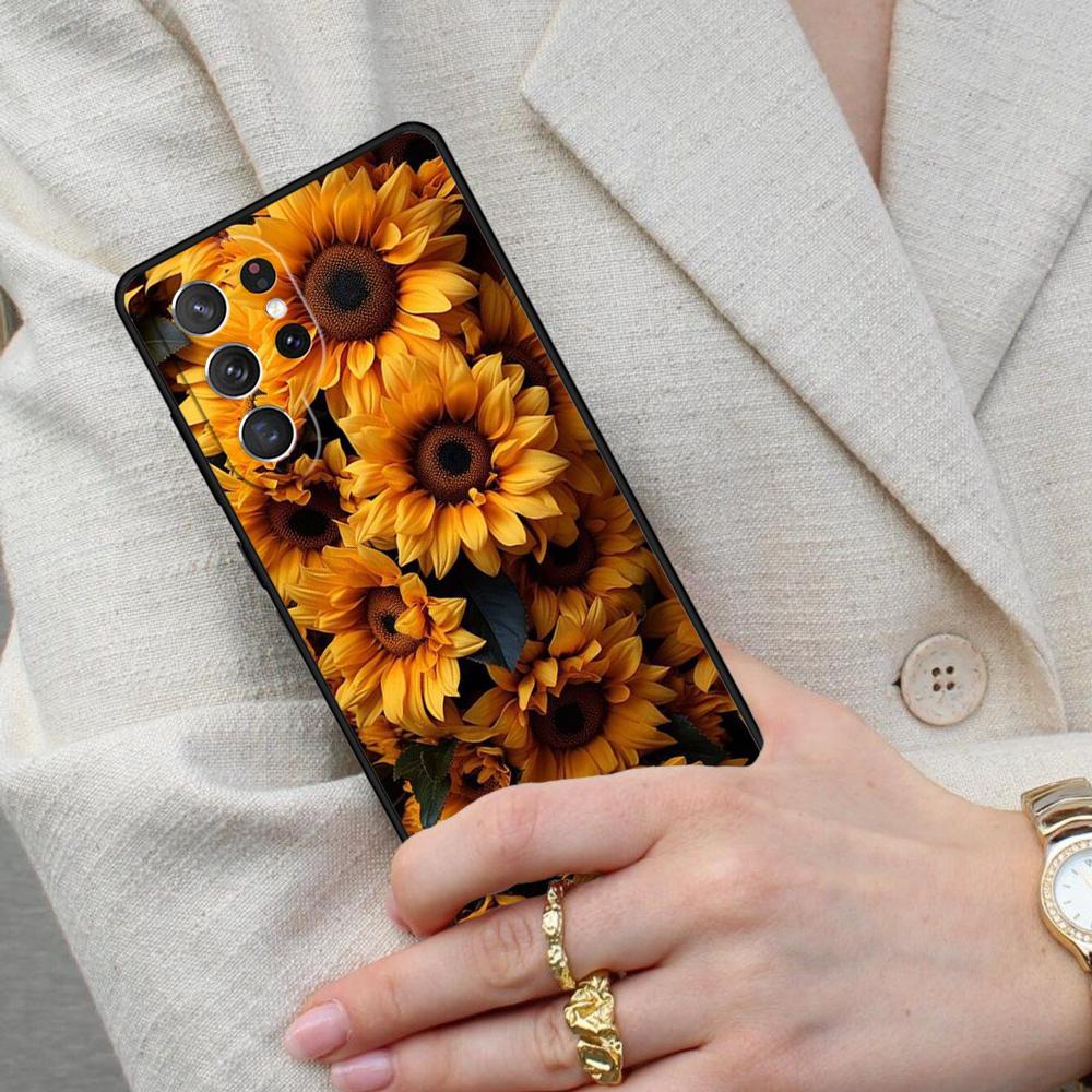 Beauty Yellow Sunflower Cell Phone Case for Samsung Galaxy S26 Ultra S25 S24 S23 S22 S21 S20 Note10 Cover