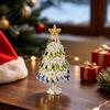 Unique Christmas Gifts for Friends Glazed Tree Figurine, Glass Pulled Wire Desk Decor, Desktop Decor Mini Holiday Tabletop Ornament Car Home,